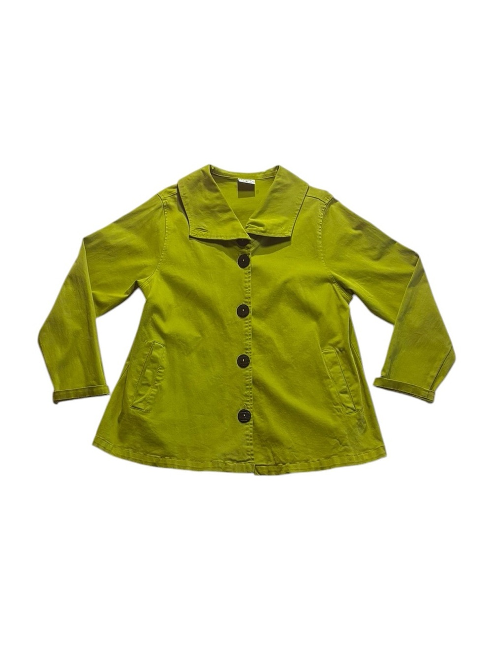 Woman’s Vintage Chartreuse Button-Front Jacket